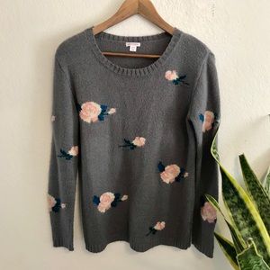 XHILARATION // Gray Flower Sweater